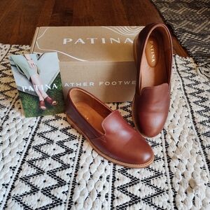 Portland leather rounded toe loafer, Cognac